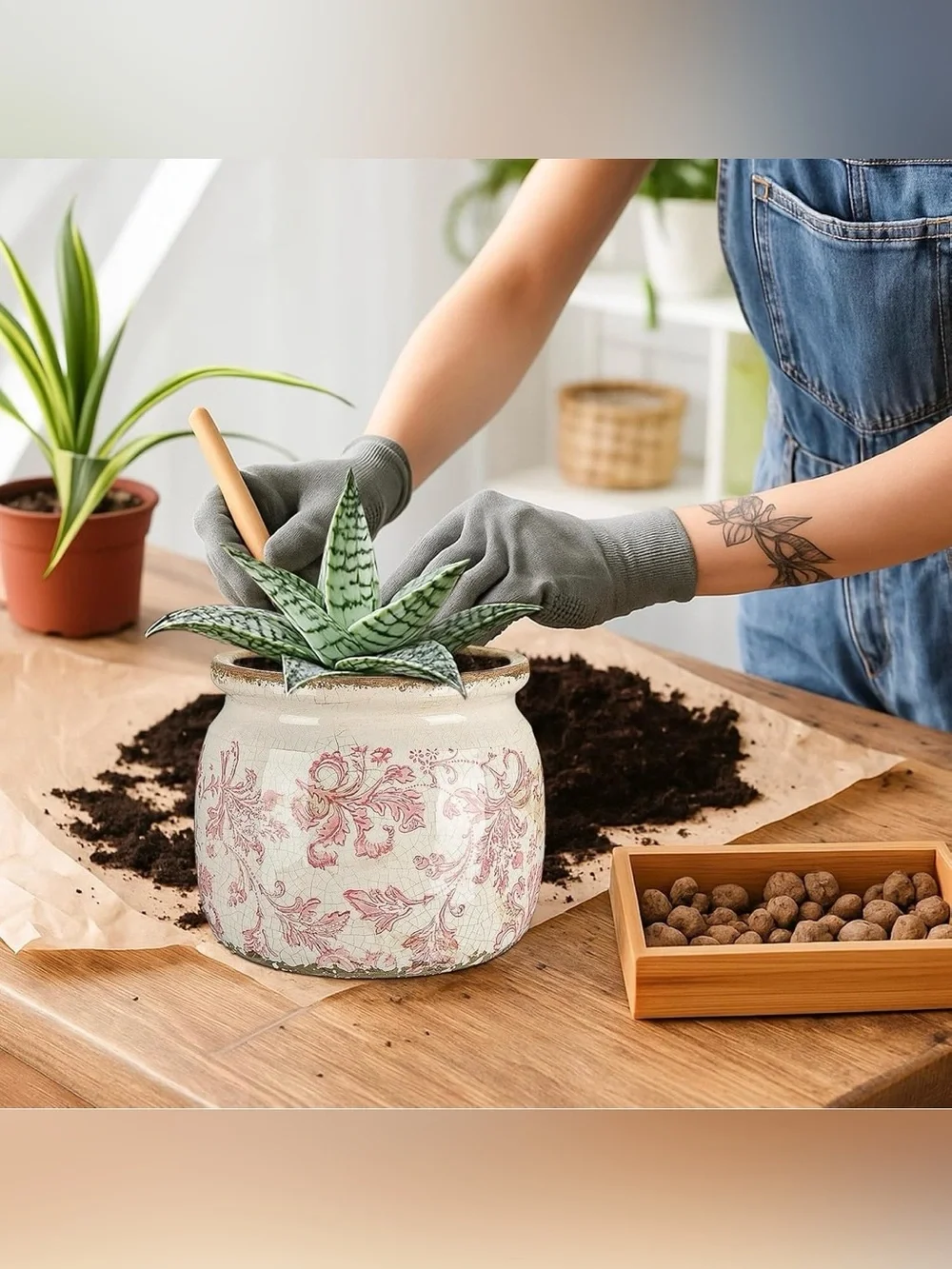 Vintage Planter Large Ceramic Plants Pot Pink